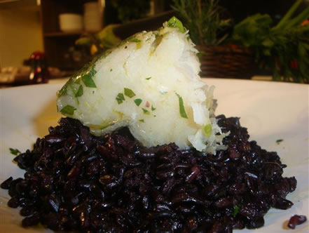 Arroz Negro com Bacalhau