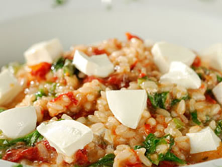 Risoto de tomate seco e mozzarella do dibaco